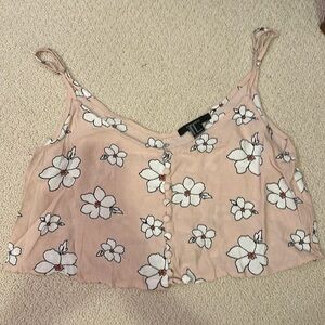 Pink floral crop top forever 21